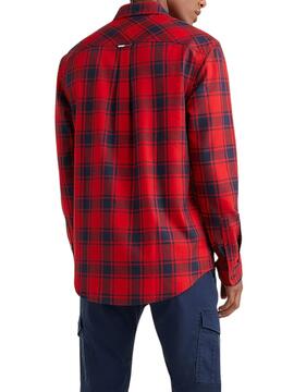 Camisa Tommy Jeans Check Flannel Rojo para Hombre