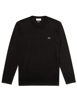 Camiseta Lacoste Cuello Redondo para Hombre Negra