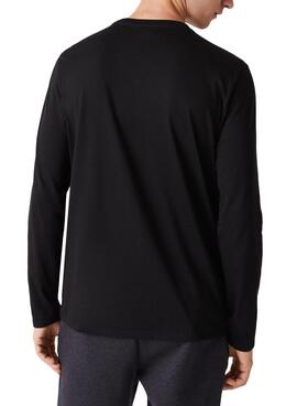 Camiseta Lacoste Cuello Redondo para Hombre Negra