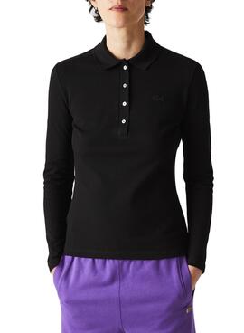 Polo Lacoste Manga Larga para Mujer Negro