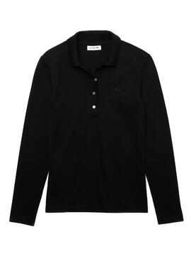 Polo Lacoste Manga Larga para Mujer Negro