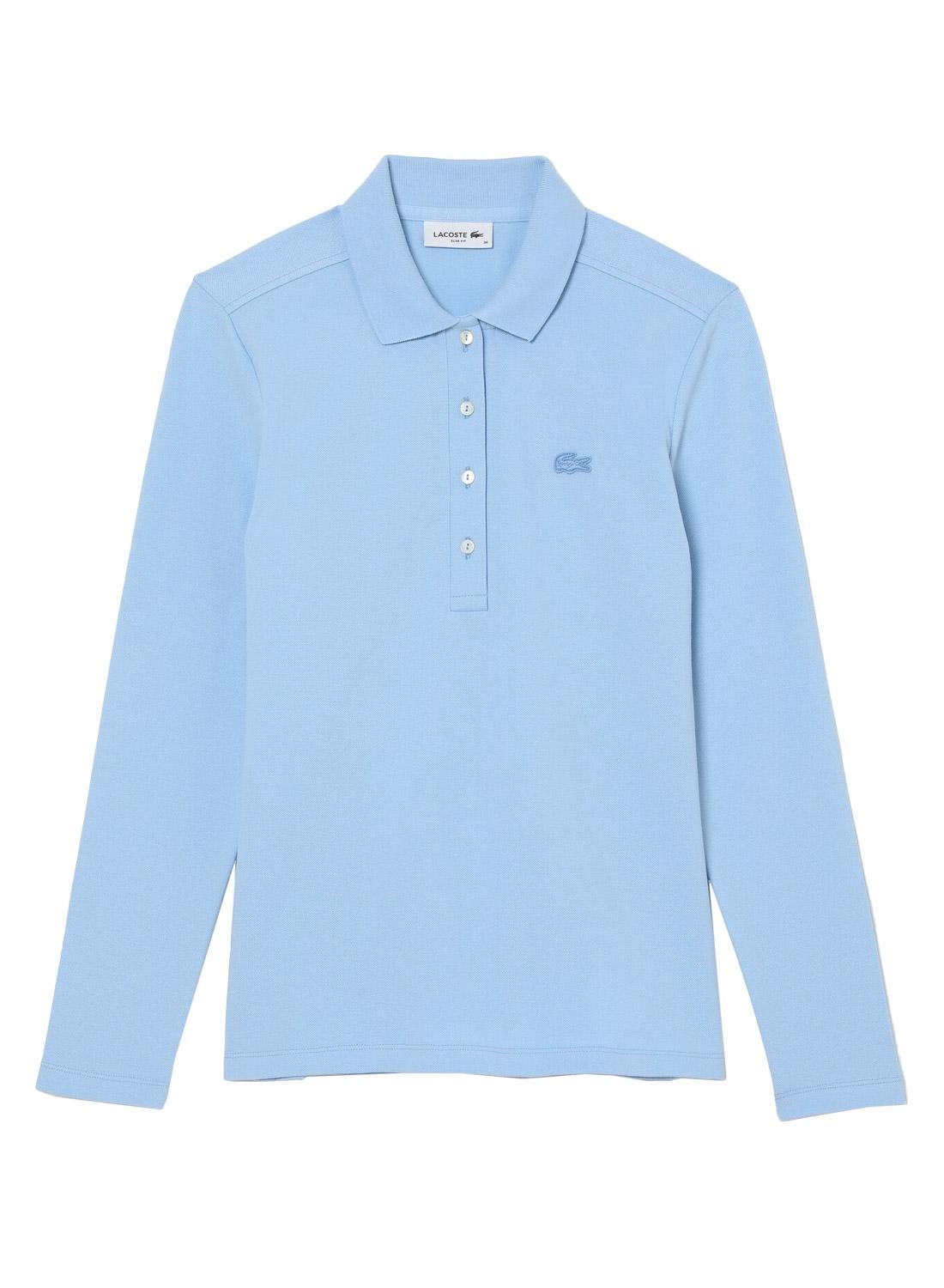 Polo Lacoste Manga Larga para Mujer Azul