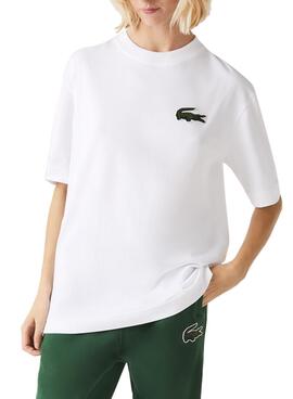 Camiseta Lacoste Loose Fit Hombre y Mujer Blanca