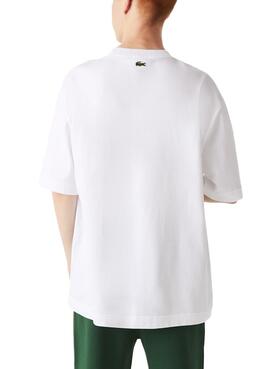 Camiseta Lacoste Loose Fit Hombre y Mujer Blanca