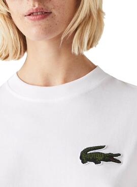 Camiseta Lacoste Loose Fit Hombre y Mujer Blanca