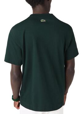 Camiseta Lacoste Cocodrilo Hombre Verde Oscuro
