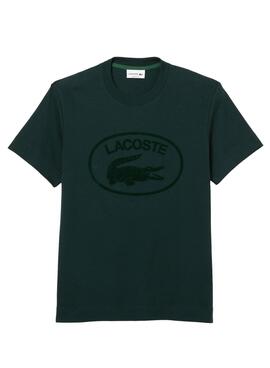 Camiseta Lacoste Cocodrilo Hombre Verde Oscuro