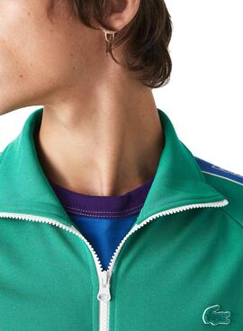 Sudadera Lacoste Cremallera para Hombre Turquesa