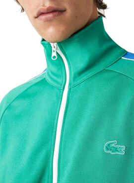 Sudadera Lacoste Cremallera para Hombre Turquesa