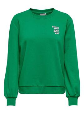 Sudadera Only Word Mensaje para Mujer Verde