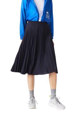 Falda Lacoste Plisada para Mujer Negra