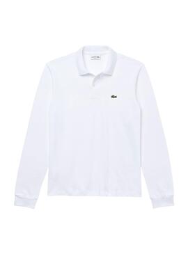 Polo Lacoste Básico Manga Larga Hombre Blanco