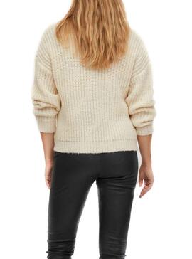 Jersey Vila Visuba Calado para Mujer Beige