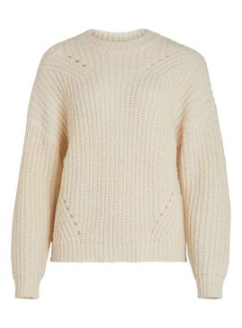 Jersey Vila Visuba Calado para Mujer Beige