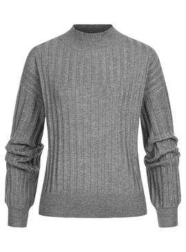 Jersey Vila Comfy Manga Larga Gris Para Mujer