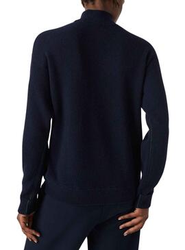 Jersey Lacoste Cuello Cisne Lana para Mujer Marino