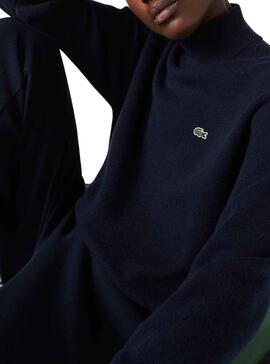 Jersey Lacoste Cuello Cisne Lana para Mujer Marino