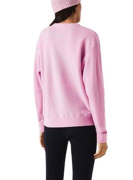 Chaqueta Lacoste Cuello Pico para Mujer Rosa