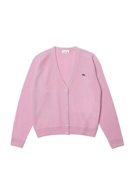 Chaqueta Lacoste Cuello Pico para Mujer Rosa