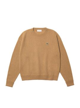 Jersey Lacoste Cuello Redondo para Mujer Camel