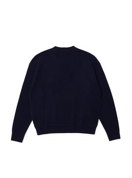 Jersey Lacoste Cuello Pico para Mujer Marino