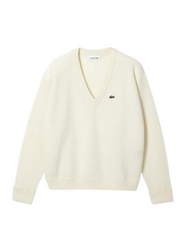 Jersey Lacoste Cuello Pico para Mujer Marino