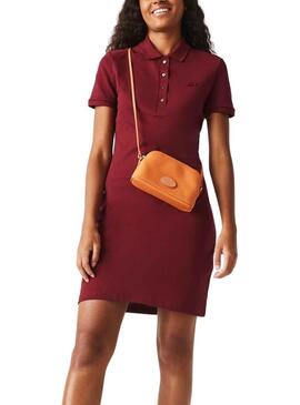 Vestido Polo Lacoste Midi para Mujer Granate