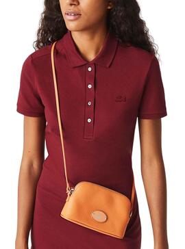 Vestido Polo Lacoste Midi para Mujer Granate
