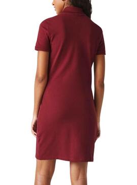 Vestido Polo Lacoste Midi para Mujer Granate
