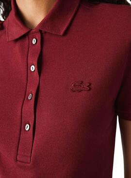 Vestido Polo Lacoste Midi para Mujer Granate