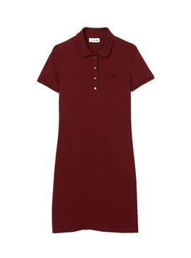 Vestido Polo Lacoste Midi para Mujer Granate