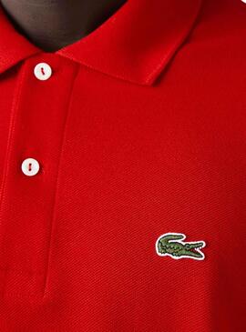 Polo Lacoste Manga Larga para Hombre Rojo