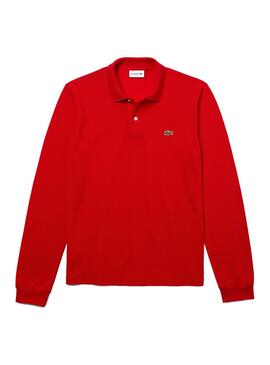 Polo Lacoste Manga Larga para Hombre Rojo