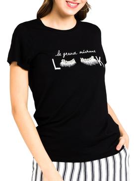 Camiseta Naf Naf Look Negro Mujer