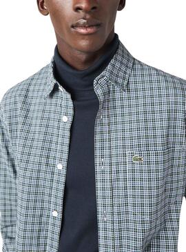 Camisa Lacoste Cuadros para Hombre Azul