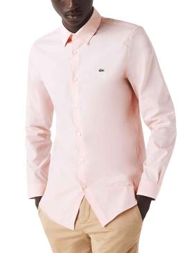 Camisa Lacoste Slim Fit para Hombre Rosa Claro