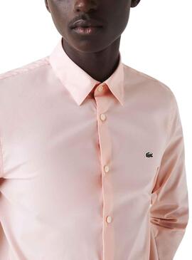 Camisa Lacoste Slim Fit para Hombre Rosa Claro