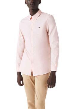 Camisa Lacoste Slim Fit para Hombre Rosa Claro