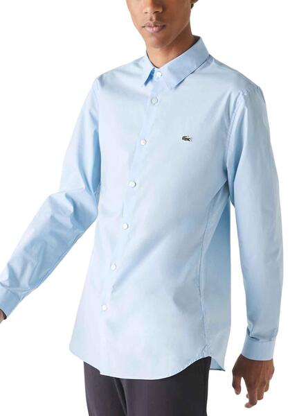 Camisa Lacoste Slim Fit para Hombre Azul Claro
