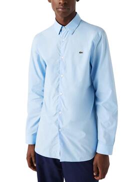 Camisa Lacoste Slim Fit para Hombre Azul Claro