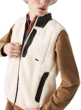 Chaleco Lacoste Borrego para Hombre Beige