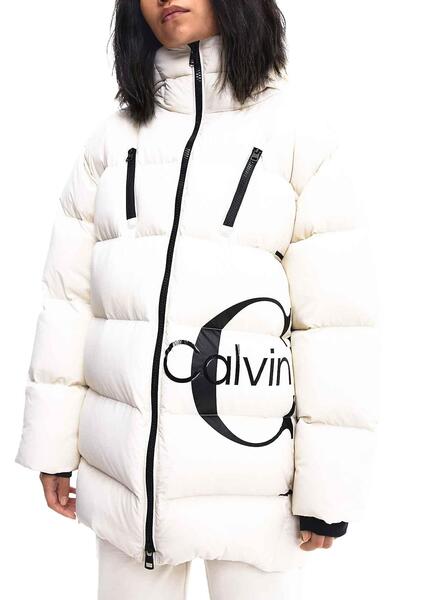 Chaqueta Calvin Klein Monograma para Mujer Blanca