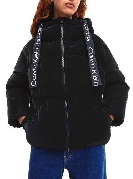 Chaqueta Calvin Corta para Mujer Negra