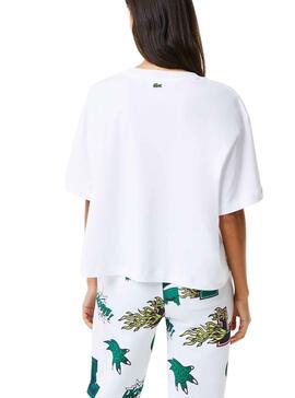 Camiseta Lacoste Cocodrile Party para Mujer Blanca