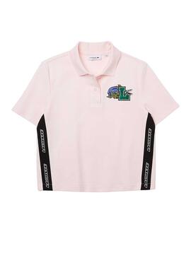 Polo Lacoste Holiday Crop para Mujer Rosa