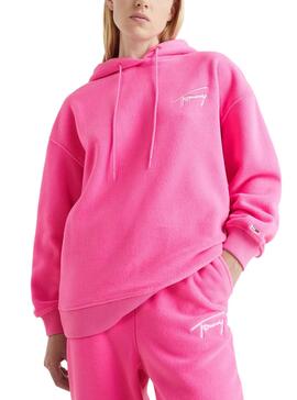 Sudadera Tommy Jeans Oversized para Mujer Rosa