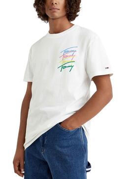 Camiseta Tommy Jeans Classic Para Hombre Blanca