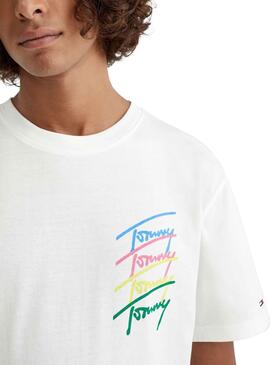 Camiseta Tommy Jeans Classic Para Hombre Blanca