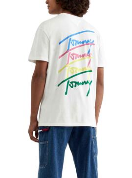 Camiseta Tommy Jeans Classic Para Hombre Blanca