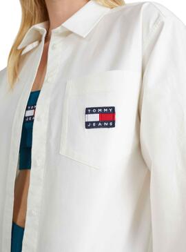 Camisa Tommy Jeans Badge Boyfriend para Mujer